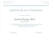 Conference Certificate Of Attendance Template (1 Intended For Conference Certificate Of Attendance Template