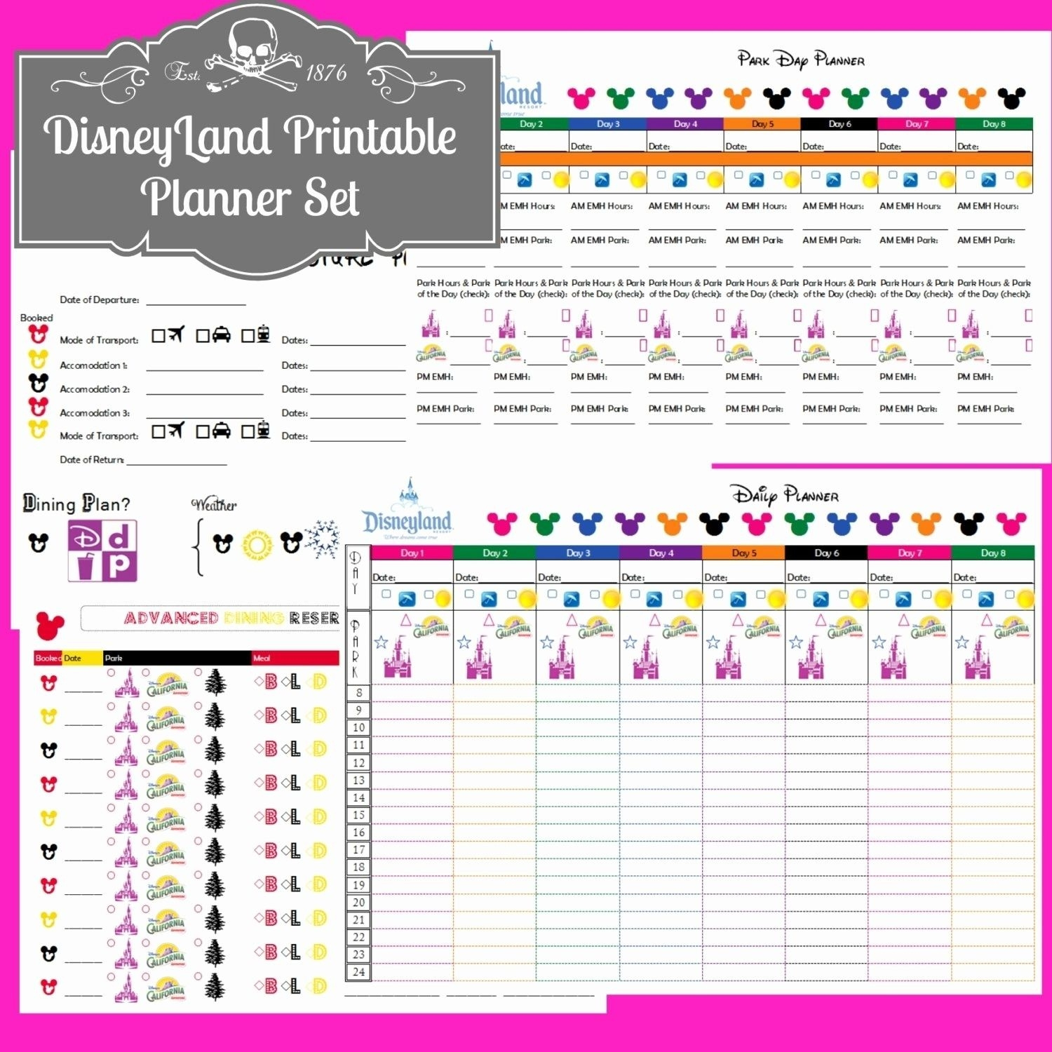 Downloadable Disney Itinerary Template | Calendar Template With Regard To Fresh Daily Vacation Itinerary Template