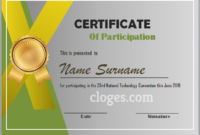 Editable Word Certificate Of Participation Template With Stunning Certification Of Participation Free Template