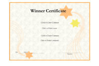 Effective Winner Certificate Template Designlizzy2008 Throughout Award Certificate Design Template
