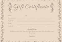 Flowery Gift Certificate Template | Gift Certificate Regarding Fantastic Black And White Gift Certificate Template Free