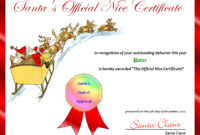 Free Printable Santa&amp;#039;S Official Nice Certificate Pertaining To Free Printable Certificate Templates For Kids