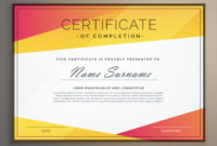 Geometric Certificate Design Template Vector Download Intended For Free Art Certificate Template Free