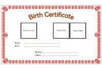 Pet Birth Certificate Templates Fillable [7+ Best Designs In Birth Certificate Template For Microsoft Word