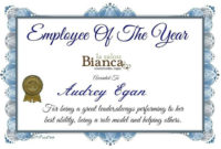 Professional Employee Of The Year Certificate Template With Employee Of The Year Certificate Template Free