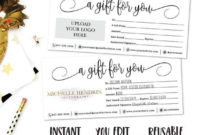 Simple Black And White Script Gift Certificate Template Regarding Fantastic Black And White Gift Certificate Template Free