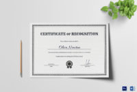 Simple Certificate Of Recognition Design Template In Psd, Word Inside Simple Certificate Of Recognition Word Template