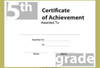 This Free, Printable, 5Th Grade Certificate Of Achievement Inside Top 5Th Grade Graduation Certificate Template