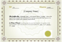 10 Best Free Stock Certificate Templates (Word, Pdf) Throughout Stunning Template Of Share Certificate