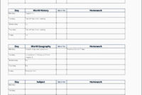 10 Homework Planner Template Sampletemplatess Within Homework Agenda Template