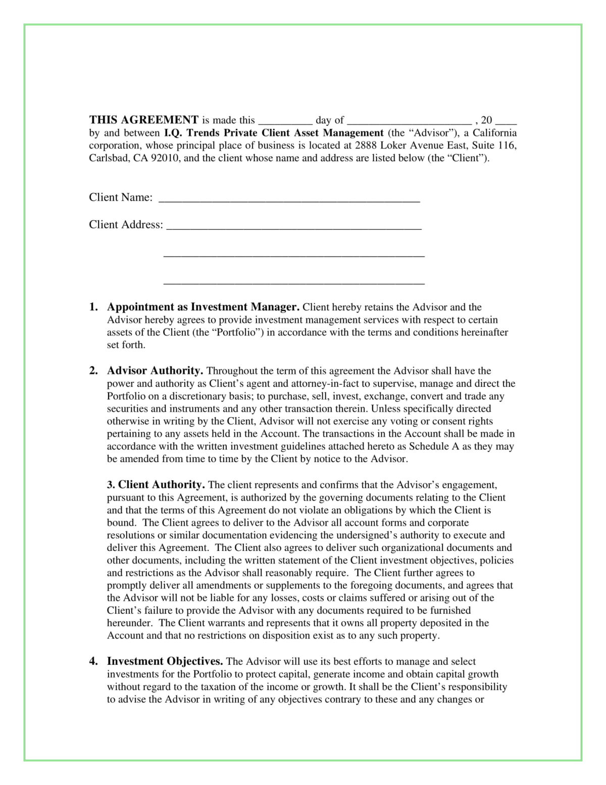 11+ Management Services Agreement Pdf, Doc | Examples For Asset Management Agreement Template