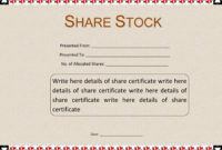 40+ Free Stock Certificate Templates (Word, Pdf Inside Template Of Share Certificate