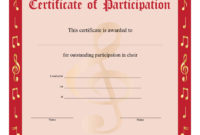 8+ Free Choir Certificate Of Participation Templates Pdf Throughout Fascinating Templates For Certificates Of Participation