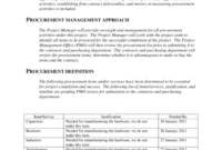 9+ Procurement Management Plan Template Pdf With Regard To Professional Procurement Management Plan Template