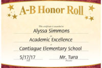 A B Honor Roll Gold Foil Stamped Certificates Pack Of 25 Inside Fantastic Promotion Certificate Template
