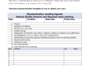 A4 Standardisation Meetings Intended For Quality Assurance Meeting Agenda Template