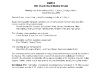 Annual Meeting Minutes Church Meeting | Templates At Within Agenda For Church Business Meeting