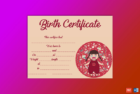 Birth Certificate Template (Baby Girl) In 2020 | Birth Pertaining To Stunning Girl Birth Certificate Template