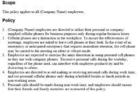 Cell Phone Policy Template: For Companies, Corporate Throughout Top Mobile Device Management Policy Template