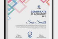 Certificate Of Authenticity Template 27+ Free Word, Pdf Throughout New Small Certificate Template