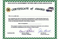 Certificate Of Completion Ojt Template ] Ojt Certificate Intended For Fascinating Safe Driving Certificate Template