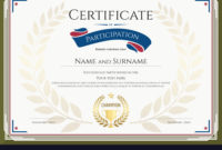 Certificate Of Participation Template Royalty Free Vector Inside Fascinating Sample Certificate Of Participation Template