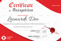 Certificate Of Recognition Design Template In Psd, Word Pertaining To Fresh Sample Certificate Of Recognition Template