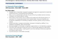 Community Property Manager Resume Samples | Qwikresume Pertaining To Property Management Manual Template