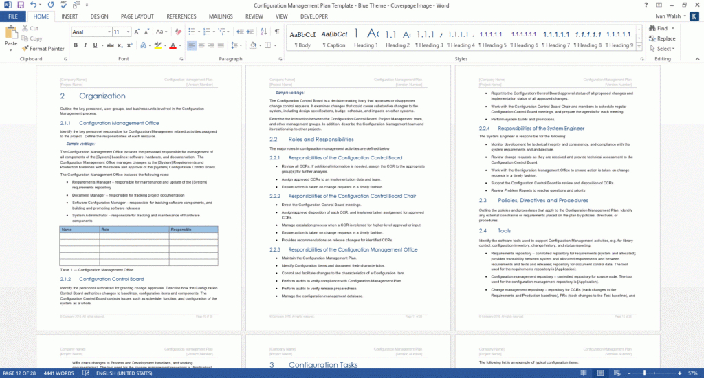 Configuration Management Plan Template (Ms Word Regarding Free Software Configuration Management Plan Template