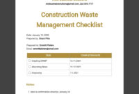 Download 5+ Free Construction Checklist Templates Pdf Inside Medical Waste Management Plan Template