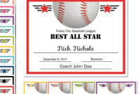 Editable Pdf Sports Team Baseball Certificate Award Pertaining To Simple Sports Day Certificate Templates Free