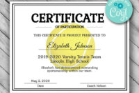 Editable Tennis Certificate Template Printable Pertaining To Fresh Tennis Certificate Template Free