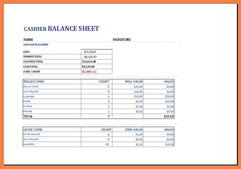 End Of Day Cash Register Report Template (1) Templates Pertaining To Cash Management Report Template