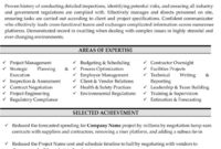 Engineering Project Manager Resume Sample & Template Inside Engineering Project Management Template