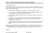 Equipment Purchase Proposal Template | Letter Of Intent For New Equipment Proposal Template