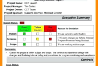 Executive Summary Project Status Report Template (2 With Project Management Summary Template