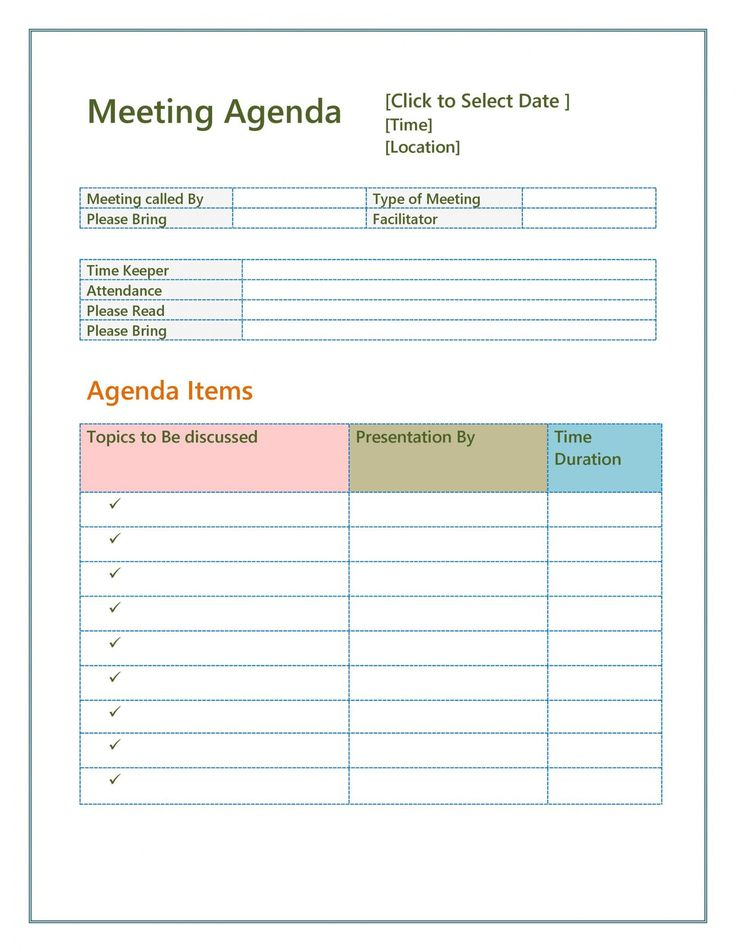Free 46 Effective Meeting Agenda Templates Templatelab Fun With Regard To Weekly Team Meeting Agenda Template