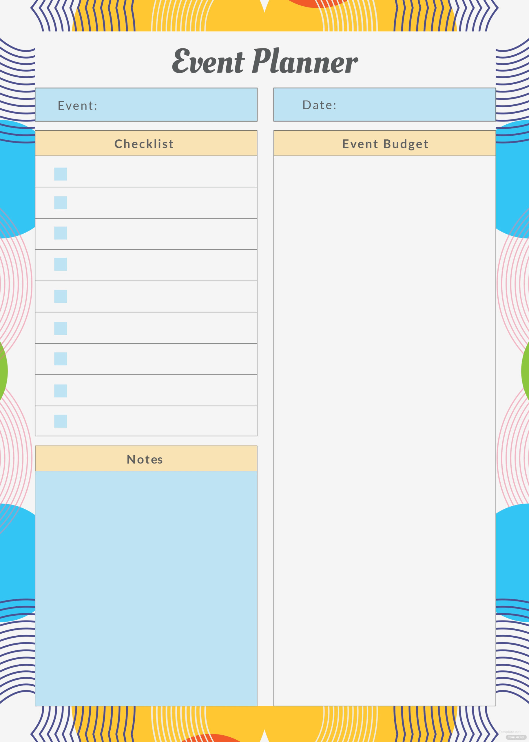 Free Event Planner Template In Adobe Photoshop With Awesome Party Agenda Template