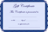 Free Gift Certificate Templates Printable Blank Clipart Inside Top Present Certificate Templates