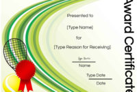 Free Tennis Certificates | Edit Online And Print At Home Within New Tennis Gift Certificate Template