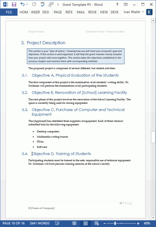 Grant Proposal Template Templates, Forms, Checklists For In Grant Proposal Template Word