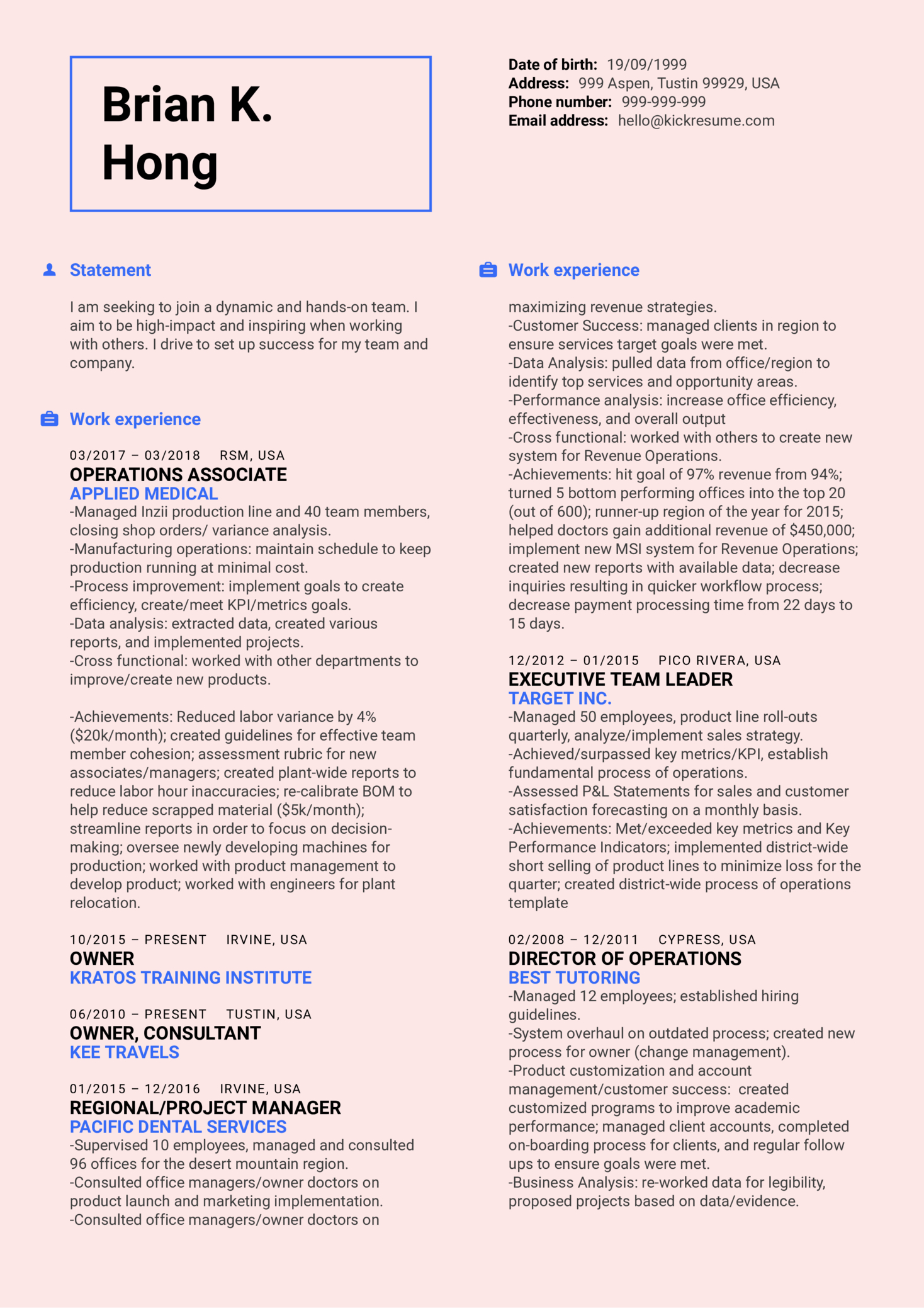 Healthcare Business Manager Resume Sample | Kickresume Pertaining To Awesome Business Management Resume Template