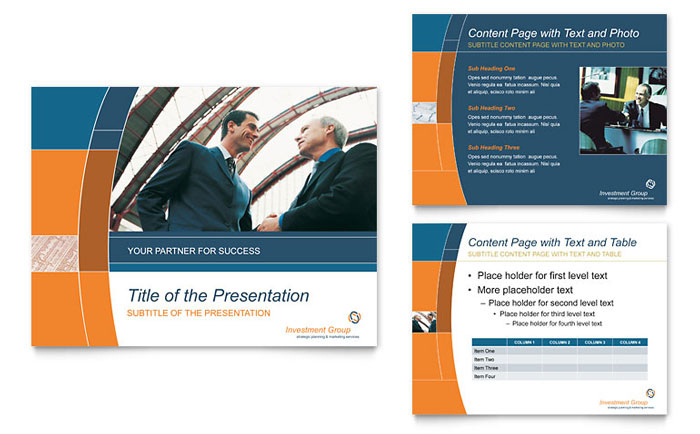 Investment Services Powerpoint Presentation Template Intended For Investor Presentation Template