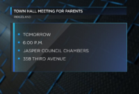 Jasper Co. School District To Hold Series Of Town Hall With Regard To Stunning Company Town Hall Meeting Agenda