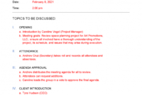 Kick Off Meeting Agenda Template | Sample Eforms Regarding Kick Off Meeting Agenda Template