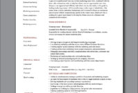 Marketing Project Manager Cv | Project Manager Resume Inside Marketing Project Management Template