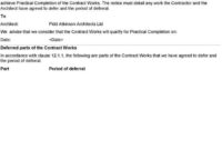 Nzia Standard Construction Contract Pdf Free Download With Practical Completion Certificate Template Jct