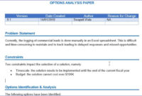 Options Analysis | Project Management Templates, Analysis Regarding Amazing Problem Management Policy Template