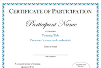 Participation Certificate Template Free Download | Sample Intended For Simple Participation Certificate Templates Free Download