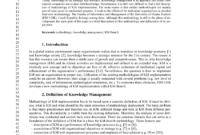 (Pdf) Methodology Of Knowledge Management Implementation For Knowledge Management Implementation Plan Template